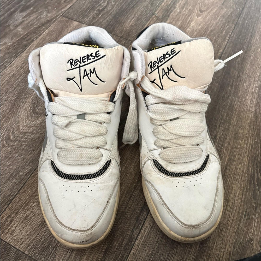 Reverse White High-Top Sneakers